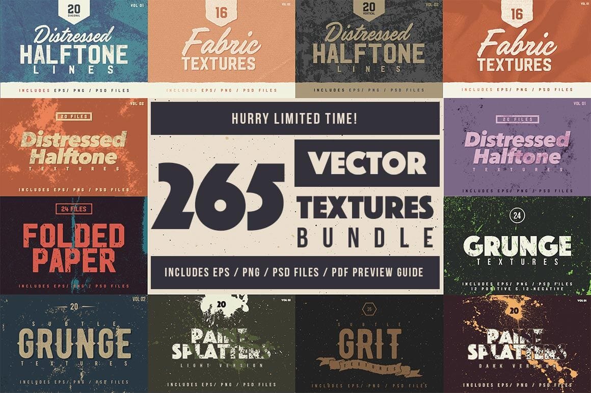 Bundle of 265 High Quality Vector Textures - only $24!