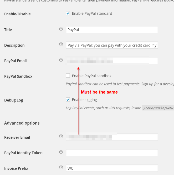 Business Legions - WooCommerce PayPal Settings
