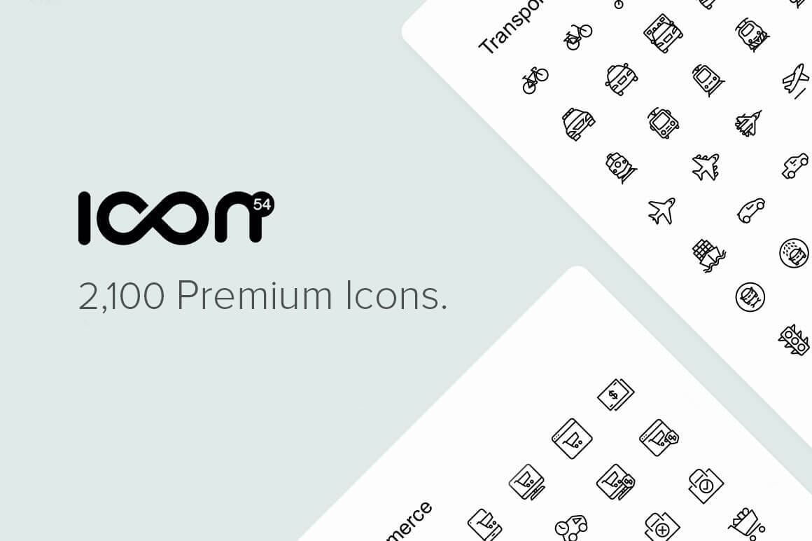 The Icon54 Collection of 2,100 Perfect Icons in 49 Unique Categories – $19!