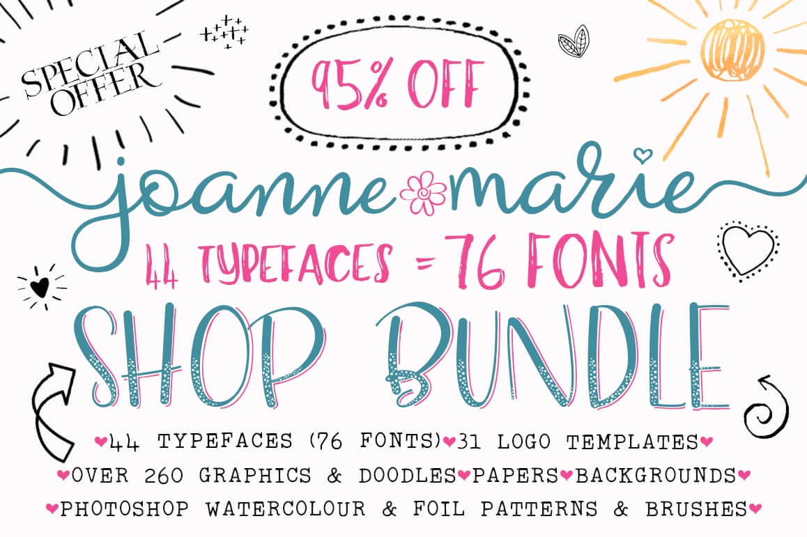 450+ Beautiful Design Elements by Joanne Marie – only $19!