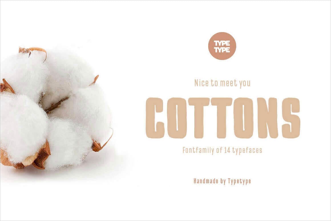 14 Unique Fonts in TT Cottons from TYPETYPE - only $9!