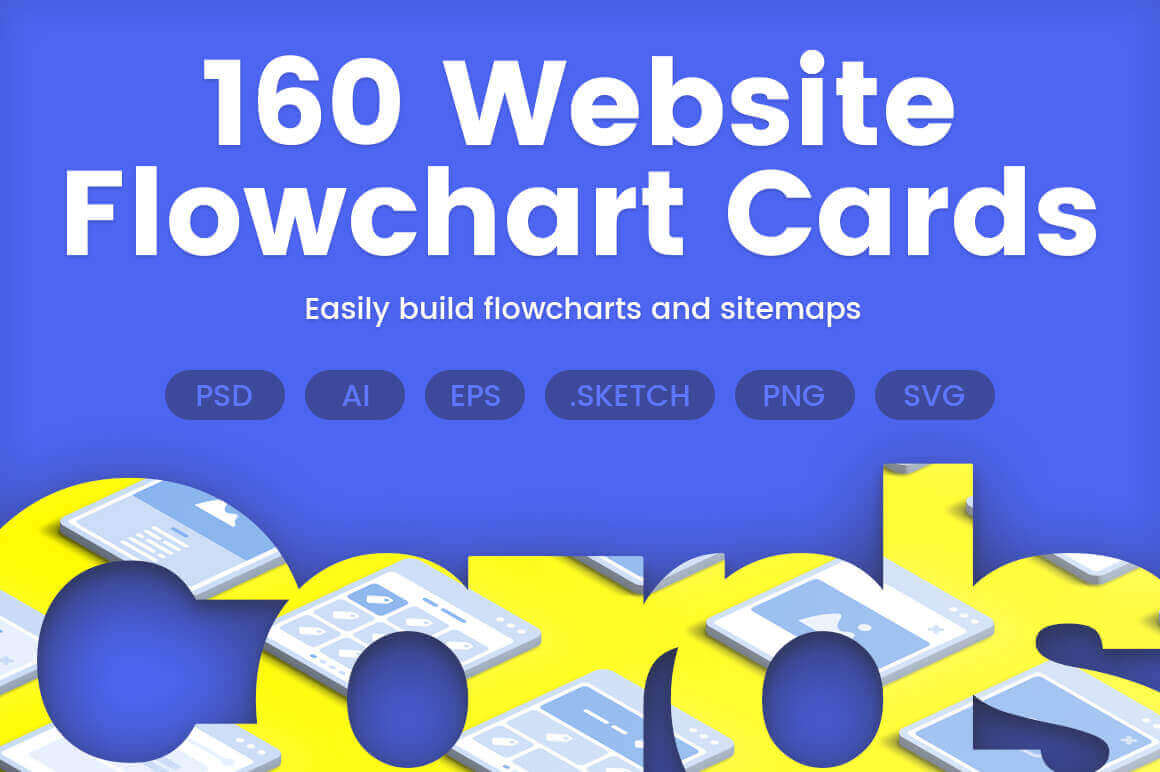 160 Website Flowchart Cards  from The UI Shop - only $7!