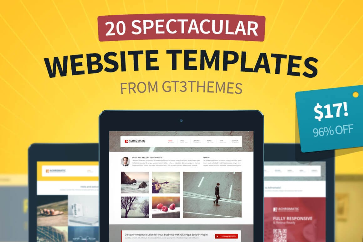 20 Superb New Website Templates from GT3Themes - only $17!