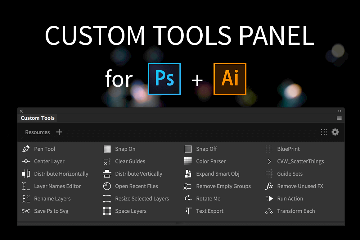 Build your own custom Photoshop and Illustrator panels - only $9!