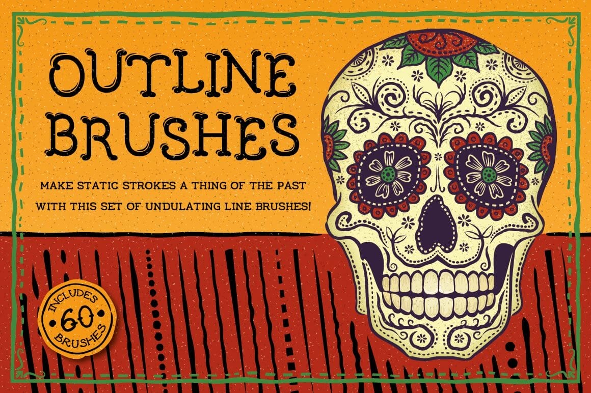 Exclusive Freebie: 60 Outline Brushes for Illustrator