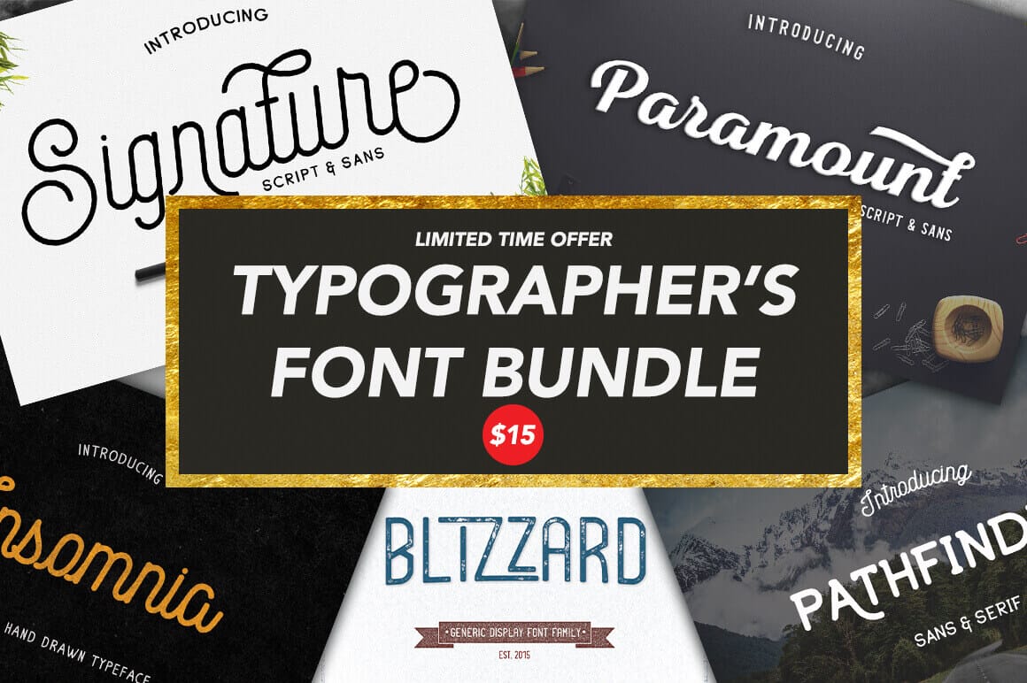 From Display to Script: The Typographer’s Font Bundle – only $15!