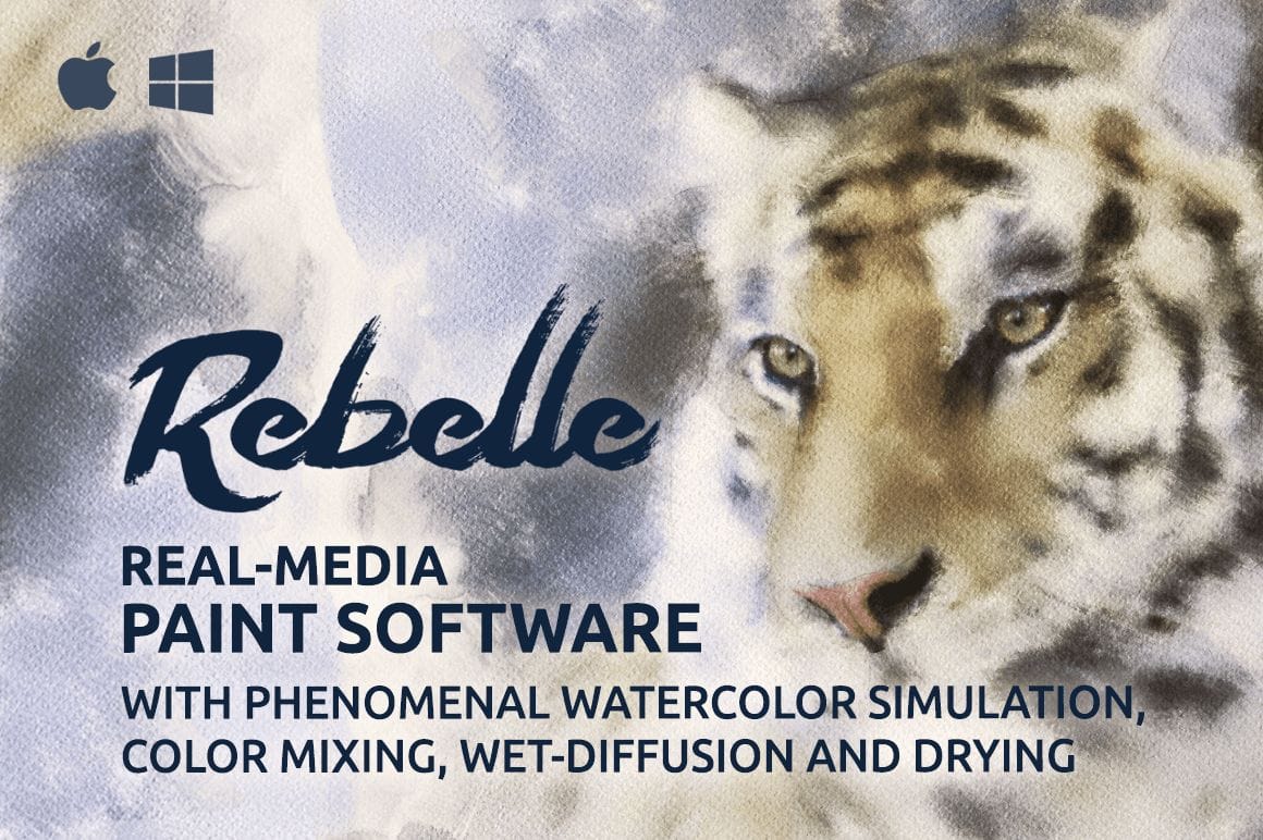 Rebelle Real-Media Watercolor and Acrylic Paint Software – only $29!