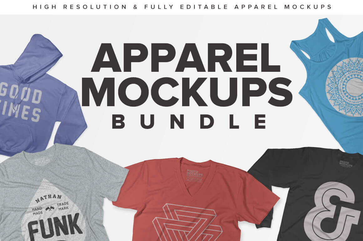 120+ High-Res Apparel Mockups - $15!