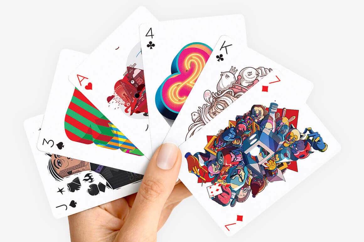 Beautiful Full-Color Deck of Playing Cards Illustrated by 55 Artists – only $13!