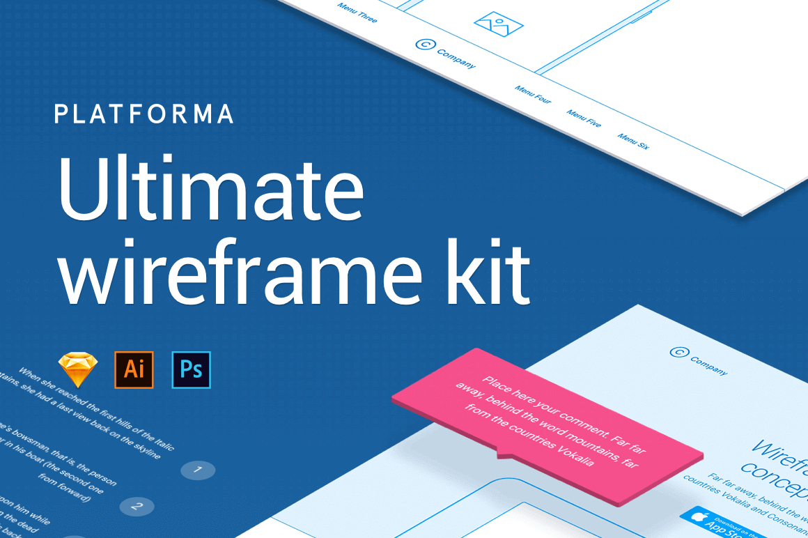 Platforma Wireframe Kit of 200+ Components - only $19!
