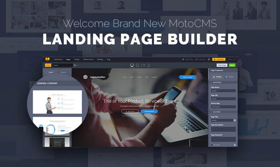 Quickly and Easily Create Landing Pages with MotoCMS  – only $9!