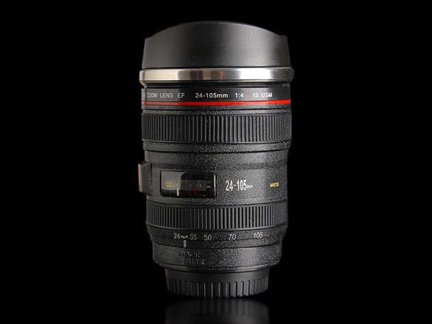 Self-Stirring Camera Lens Mug for $12