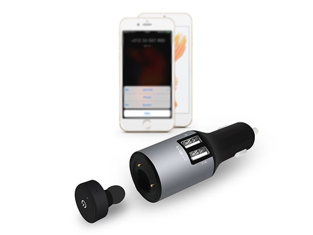Mbeat PowerTone Mini Bluetooth Earpiece and Dual-Port Car Charger for $29