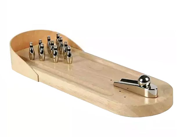 The Kingpin Desktop Mini Bowling Alley for $39