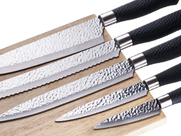 Nuvita 6-Piece Stainless Steel Knife Set with Magnetic Wooden Block for $19
