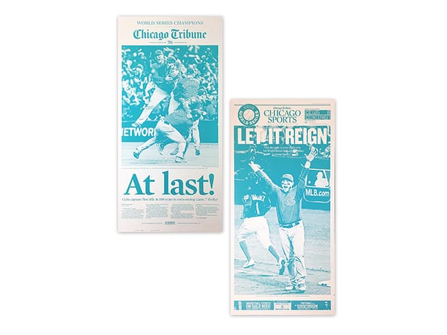 Chicago Cubs World Series Press Plates for $35