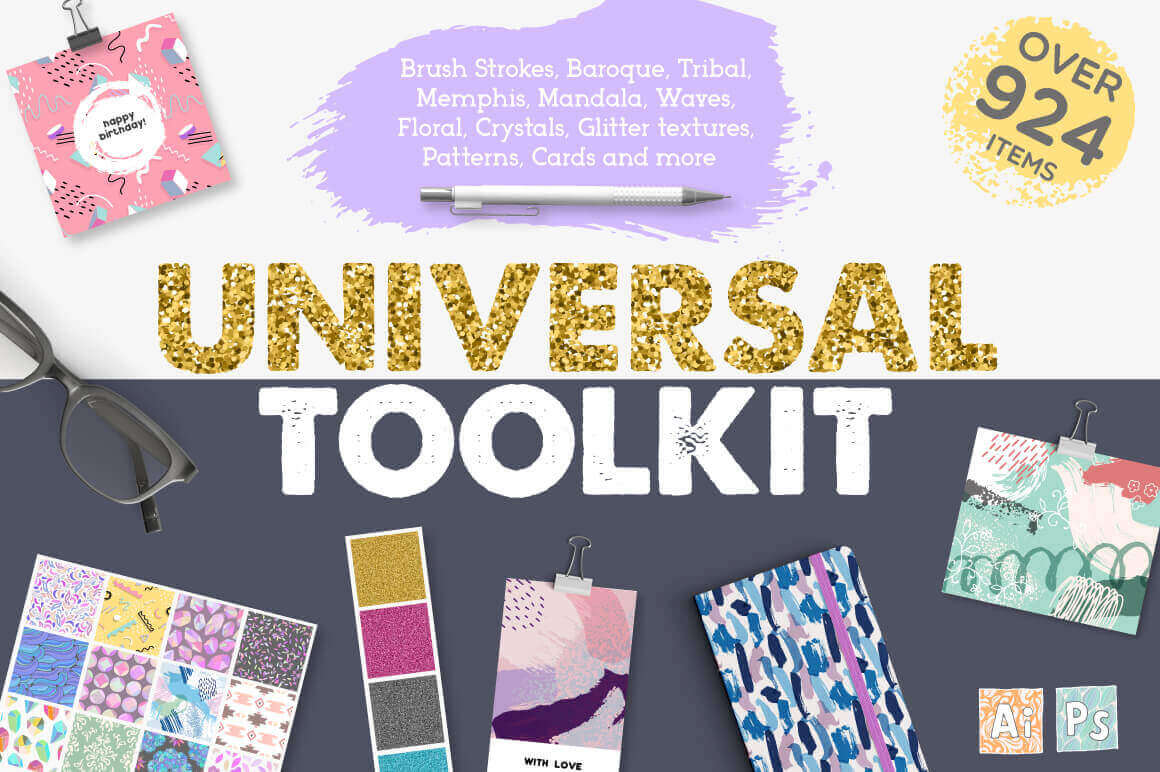 Universal Toolkit of 900+ Graphic Elements with Extended License - only $7.50!