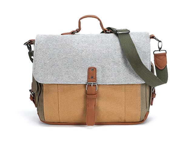 Something Strong Tri-Color Canvas & Wool Messenger for $49