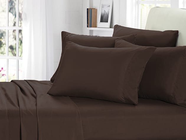 2000 Series Bamboo Fiber 6-Piece Sheets (Chocolate Brown) for $39