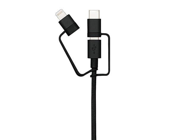 3-in-1 MFi Lightning, MicroUSB & USB-C Cable for $22