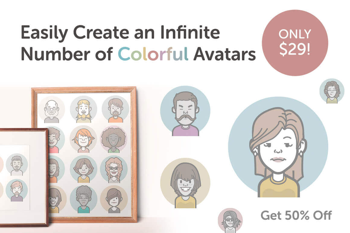 Easily Create an Infinite Number of Colorful Avatars – only $29!
