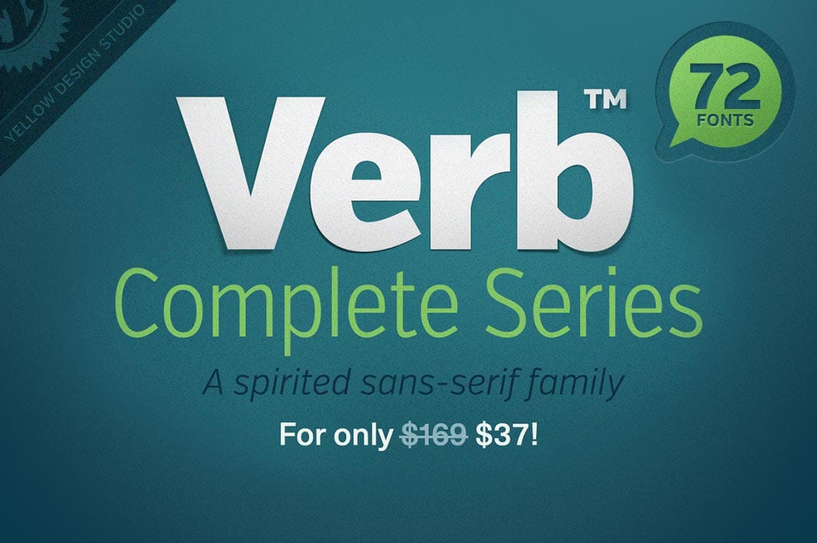 Verb: 72-Font Super Family (the complete series) – only $37!