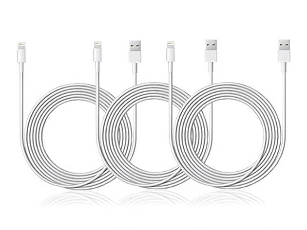 10-Ft MFi-Certified Lightning Cable: 3-Pack for $20