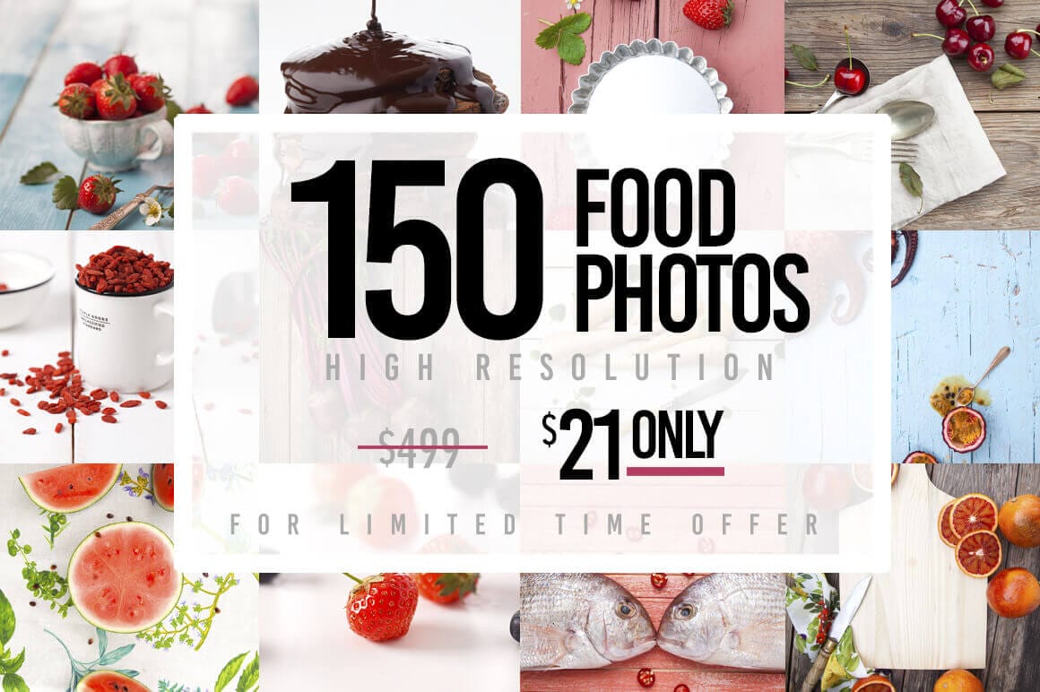 150 Hi-Res Food Photos from Yummy Stock - only $21!