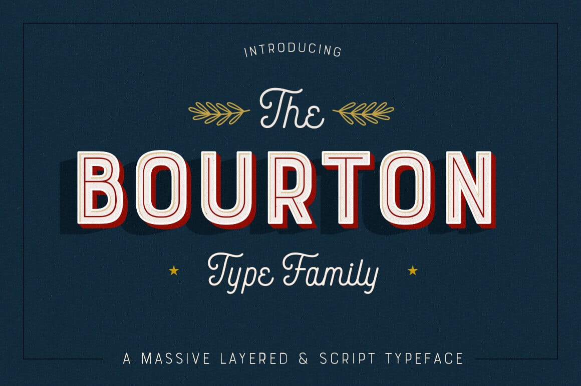 Bourton Font Family of 34 Fonts & More from Kimmy Design - only $17!