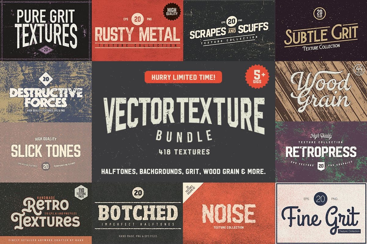 Bundle of 400+  High Quality Vector Textures from Ultrashock - only $24!