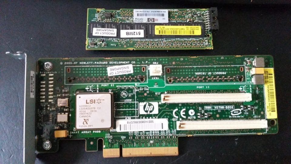 DL380G ARRAY CONTROLLER MEMORY MODULE REMOVED FROM RAID CONTROLLER