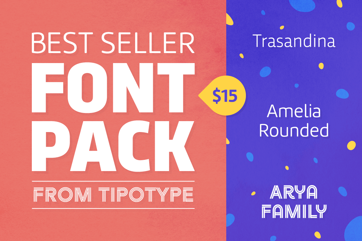 Best Seller Font Pack from TipoType - only $15!