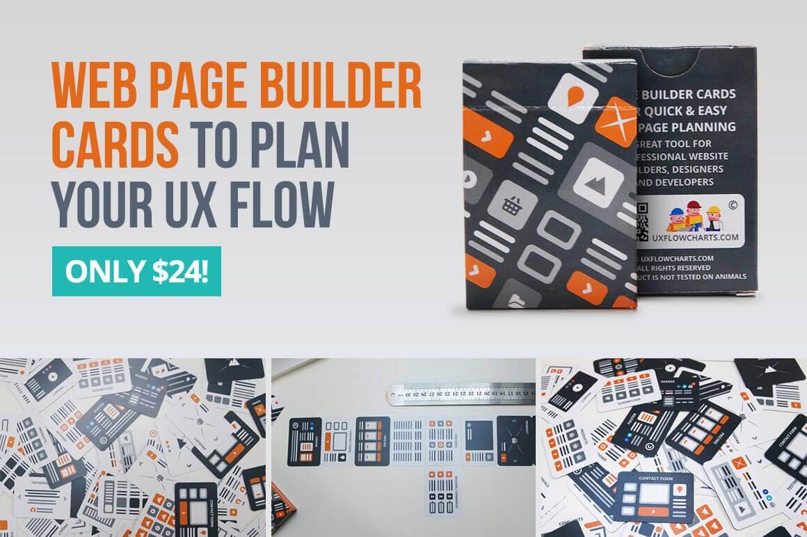 Useful Web Page Builder Cards to Plan Your UX Flow - only $24!