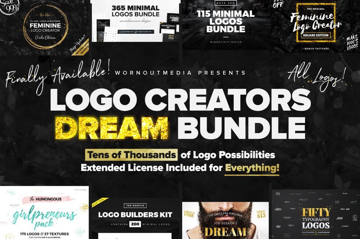 1,000+ Logo Templates from WornOutMedia – only $24!