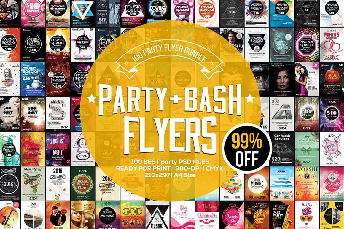 100 Professional, Print-Ready Event Flyers – only $9!