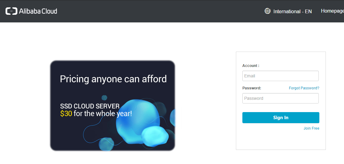 Alibaba Cloud - Login