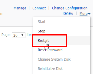 Alibaba Cloud - Restart