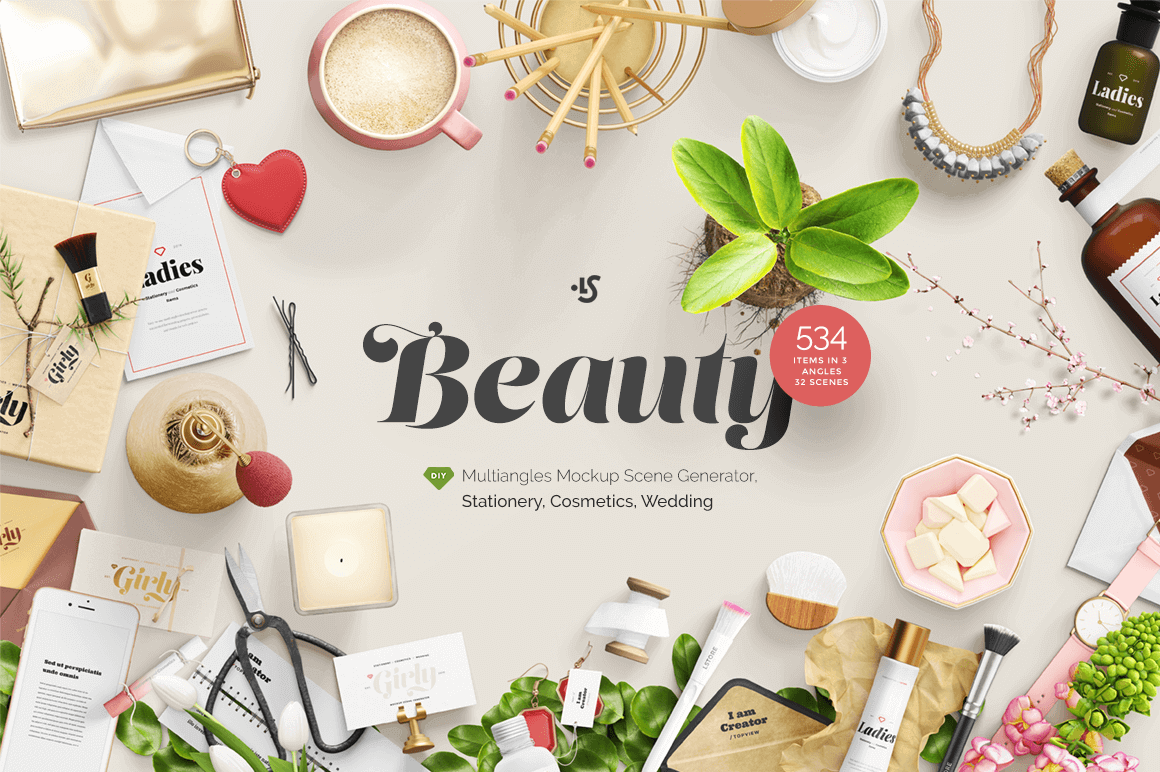 Beauty Mockup Scene Generator (500+ Items) – only $24!