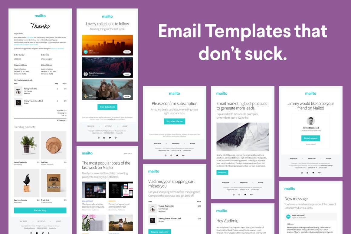 Bundle of 12 Stunning, Professional Transactional Email Templates – $24!