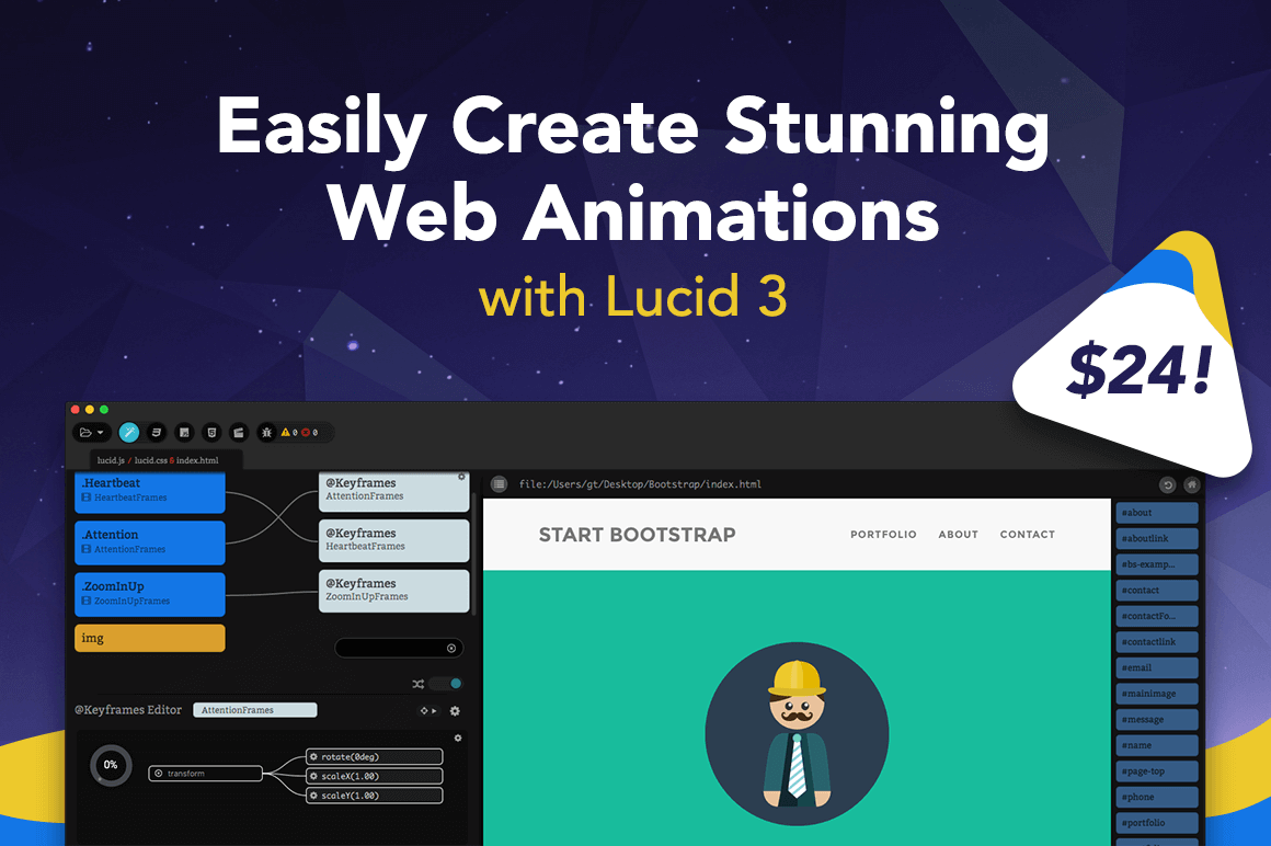 Easily Create Stunning Web Animations with Lucid 3 – only $24!