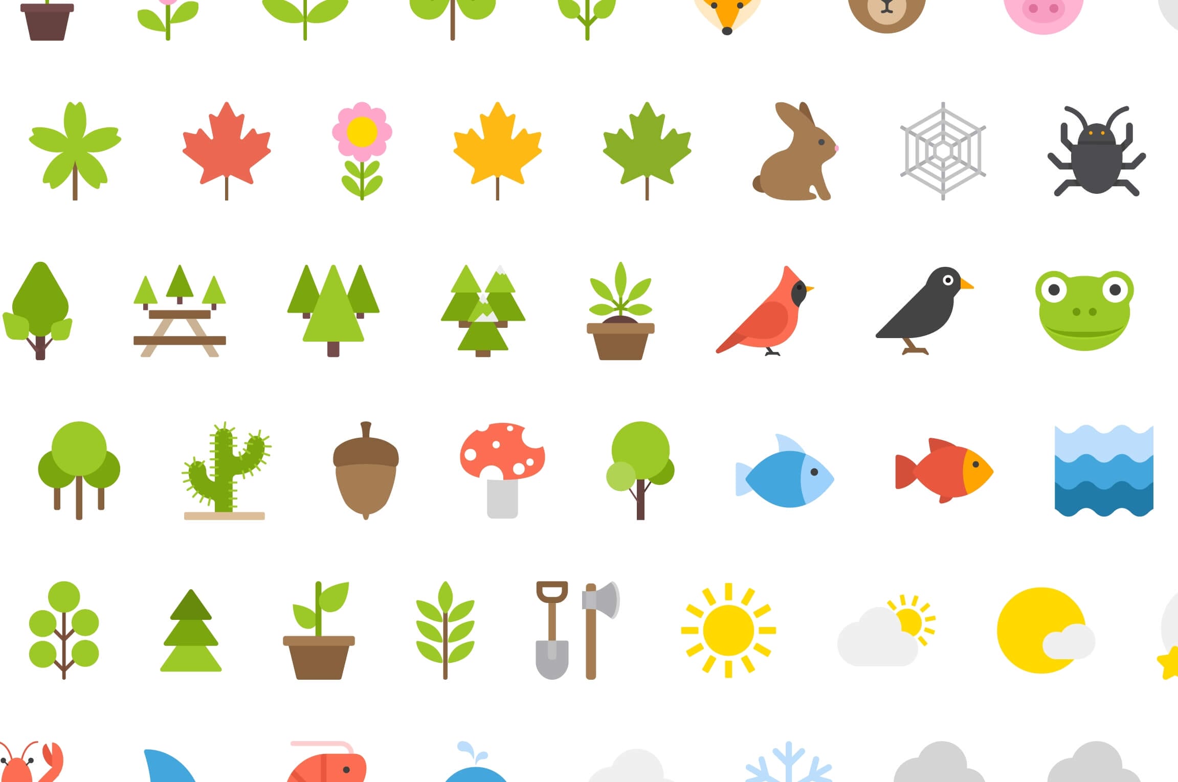 Free Download: 100 Nature Icons by Vecteezy