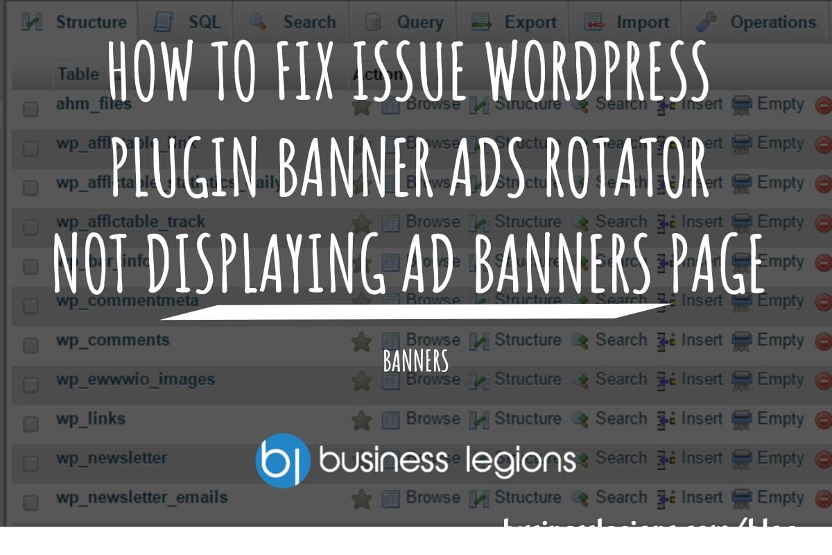 HOW TO FIX ISSUE WORDPRESS PLUGIN BANNER ADS ROTATOR NOT DISPLAYING AD BANNERS PAGE