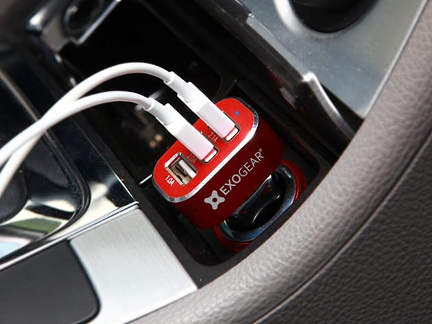 Exocharge 3-Port USB Car Charger for $14