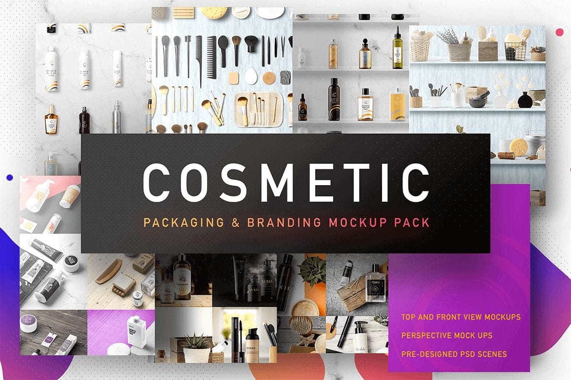 350+ Cosmetic Packaging & Branding Mockup Elements – only $18!