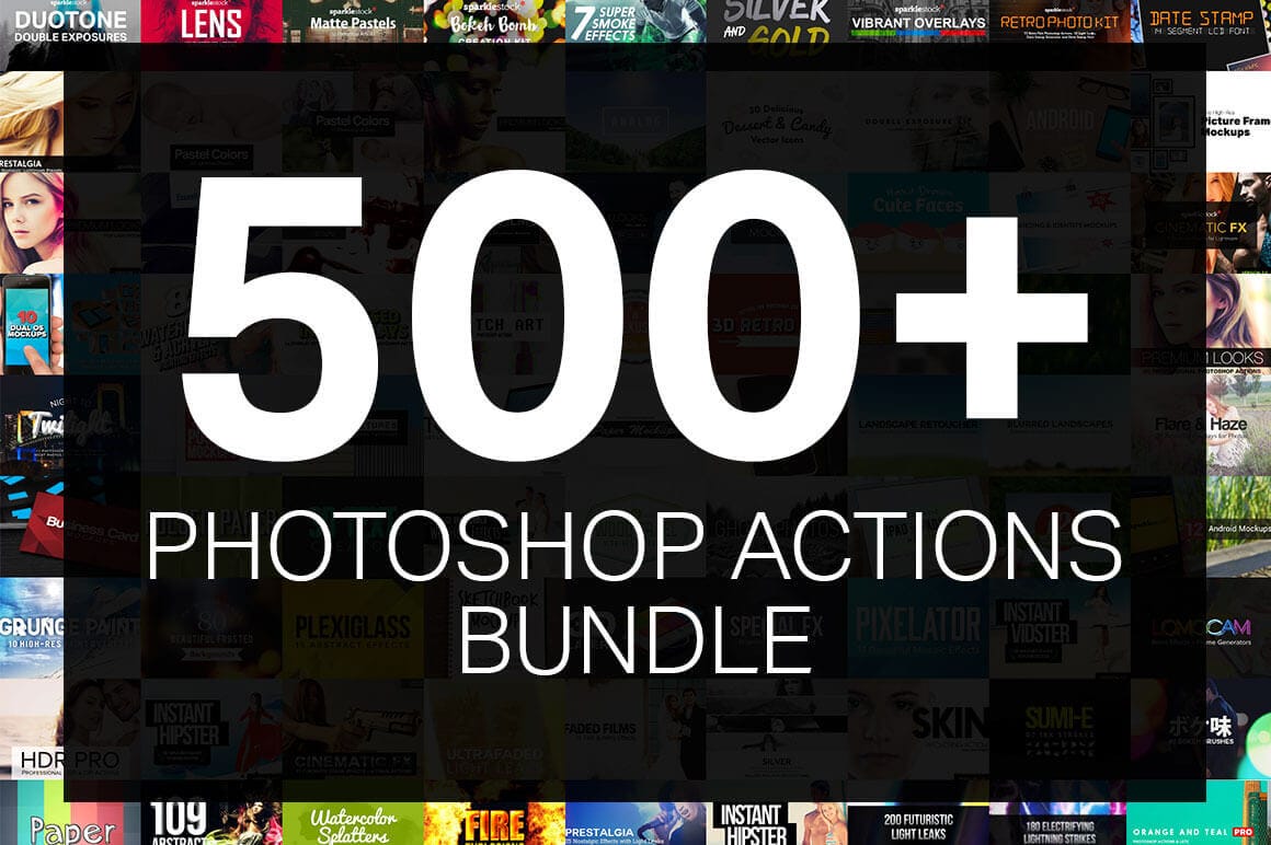 500+ Professional Photoshop Actions - 90% off!