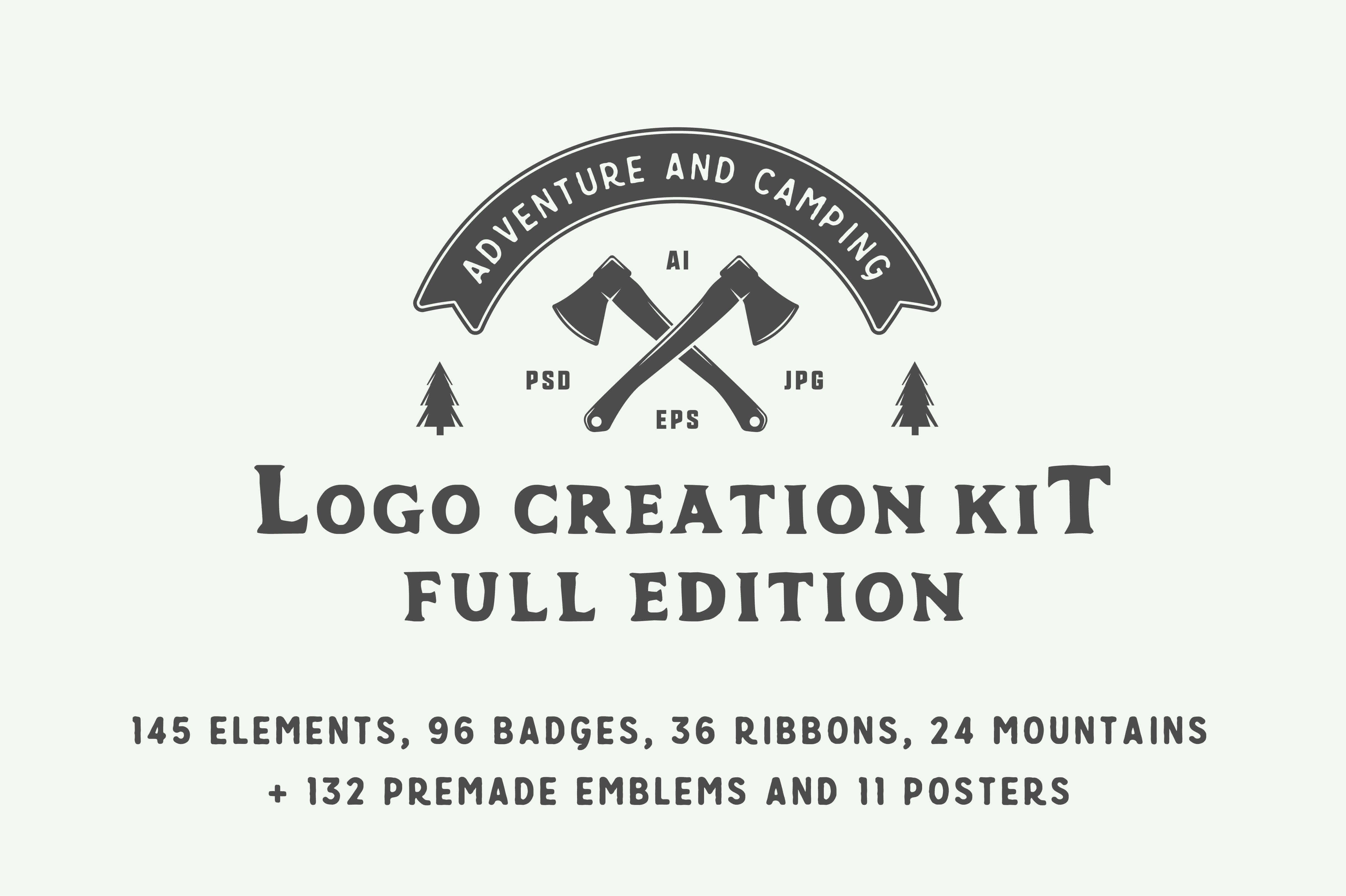 Adventure and Camping Logo Creation Kit - only $14!