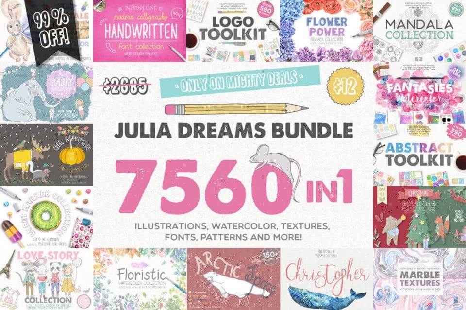 Julia Dreams Bundle of 7500+ Professional Graphics – only $12!