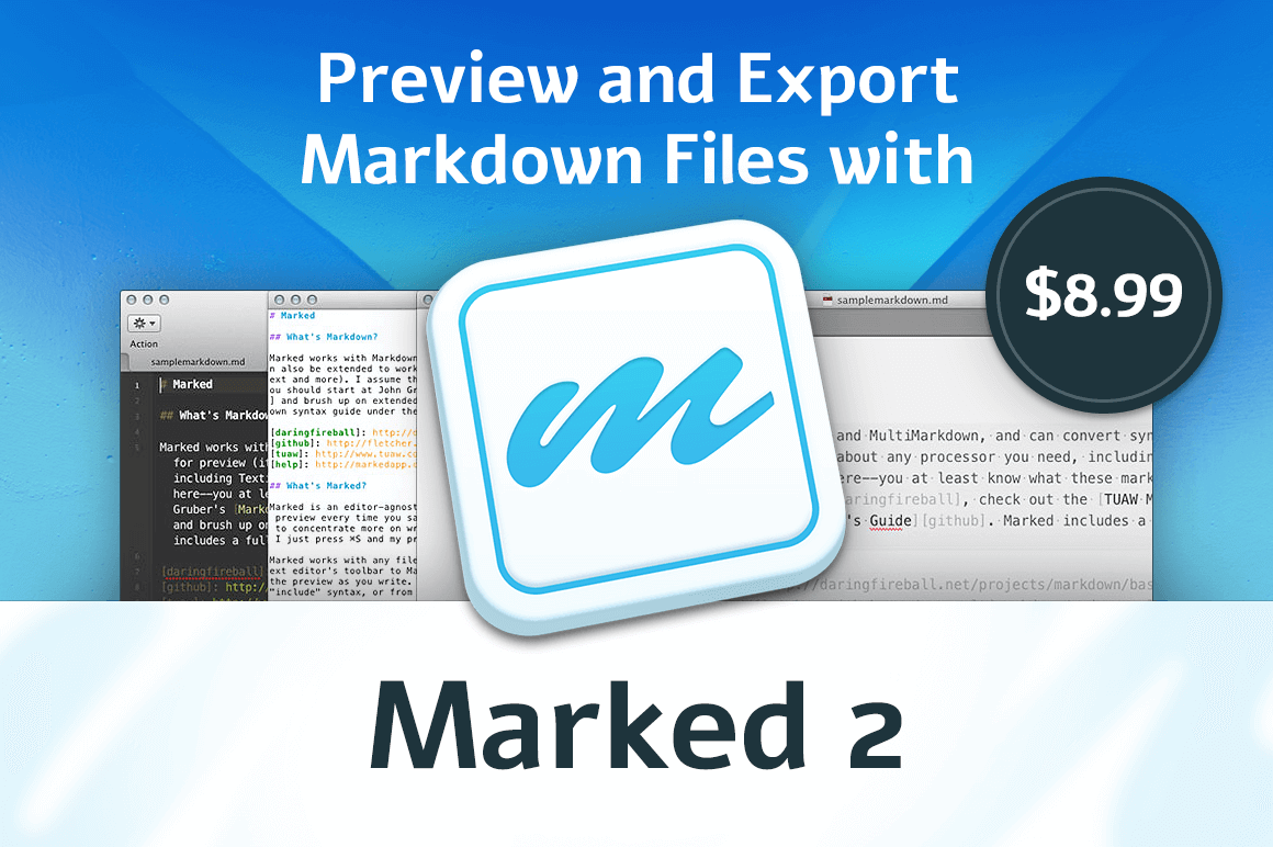 Preview and Export Markdown Files with Marked 2 for Mac – only $8.99!