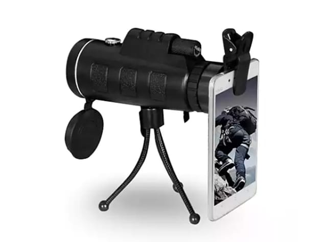 Zoomable 60X Monocular with Smartphone Attachment for $29