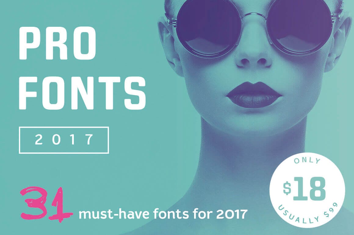 30+ Professional Font Families - only $18!